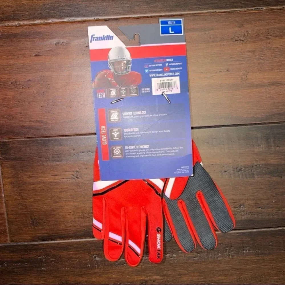 Franklin Kids' Red Receiver Gloves